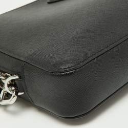 Prada Black Saffiano Leather Wristlet Zip Pouch