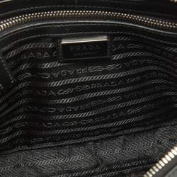Prada Black Saffiano Leather Wristlet Zip Pouch