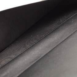 Prada Black/Ivory Saffiano Lux Leather Zip Around Organizer