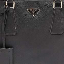 Prada Black Saffiano Lux Leather Briefcase Laptop Bag