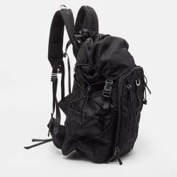Prada Black Nylon Drawstring Backpack