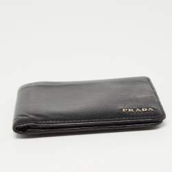 Pre Owned Prada Black Saffiano Leather Bifold Wallet
