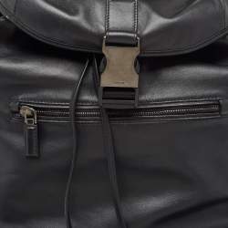 Prada Black Soft Leather Drawstring Backpack