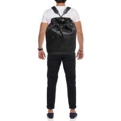 Prada Black Soft Leather Drawstring Backpack