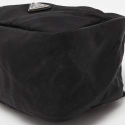 Prada Black Nylon and Saffiano Leather Zip Pouch