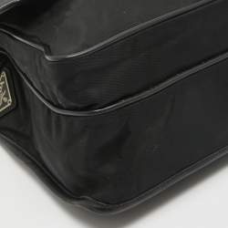 Prada Black Nylon and Leather Messenger Bag