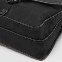 Prada Black Nylon and Leather Messenger Bag