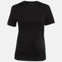 Pre Owned Prada Black Cotton Jersey Crew Neck T-Shirt XS
