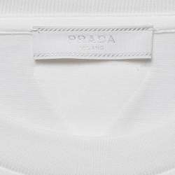 Pre Owned Prada White Graphic Print Cotton Knit Long Sleeve T-Shirt M