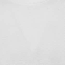Pre Owned Prada White Graphic Print Cotton Knit Long Sleeve T-Shirt M