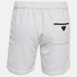 Pre Owned Prada White Terry Cotton Shorts L