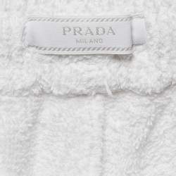 Pre Owned Prada White Terry Cotton Shorts L