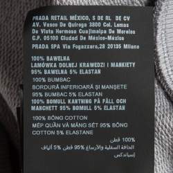 مملوكة مسبقًا Prada Grey Printed Cotton Knit Hoodie Jacket M