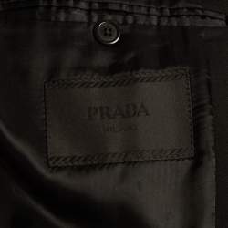 Pre Owned Prada Black Wool Blend Single Breasted Pants Suit XXL