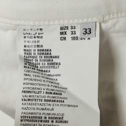 Prada White Denim Slim Fit Jeans L Waist 34"