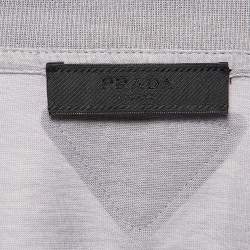 Pre Owned Prada Grey Printed Cotton Jersey T-Shirt L