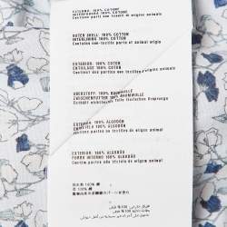 Pre Owned Prada Blue Floral Print Cotton Short Sleeve Shirt L