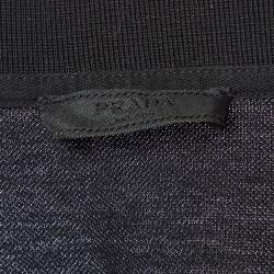 Pre Owned Prada Black Cotton Pique Polo T-Shirt 3XL