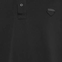 Pre Owned Prada Black Cotton Pique Polo T-Shirt 3XL