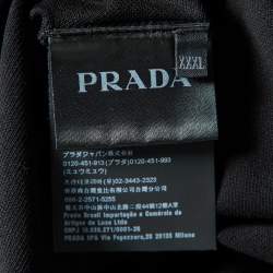 Pre Owned Prada Black Cotton Pique Polo T-Shirt 3XL
