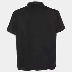 Pre Owned Prada Black Cotton Pique Polo T-Shirt 3XL