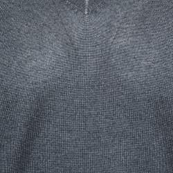 Prada Grey Wool Blend Knit V-Neck Sweater L