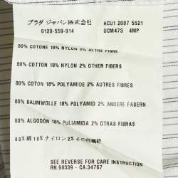 مملوكة مسبقًا Prada White Striped Cotton Long Sleeve Shirt M