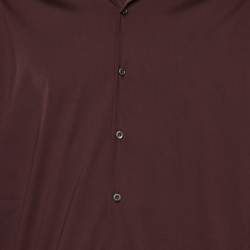 Pre Owned Prada Brown Stretch Cotton Long Sleeve Shirt L