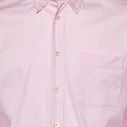 Prada Pink Stretch Cotton Button Down Shirt M
