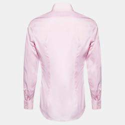 Prada Pink Stretch Cotton Button Down Shirt M