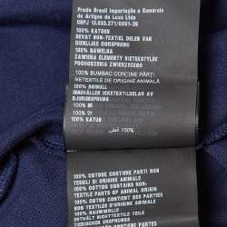 Pre Owned Prada Navy Blue Pique Cotton Polo T-Shirt M