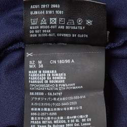 Pre Owned Prada Navy Blue Pique Cotton Polo T-Shirt M