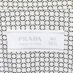 Prada Monochrome Printed Cotton Long Sleeve Shirt M