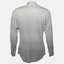 Prada Monochrome Printed Cotton Long Sleeve Shirt M