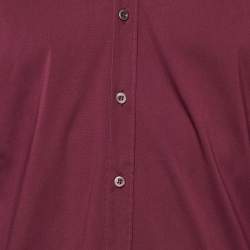 Pre Owned Prada Burgundy Stretch Cotton Long Sleeve Shirt M