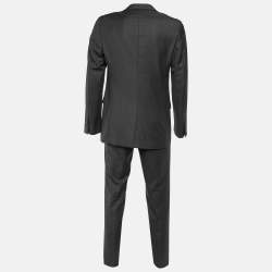Prada Charcoal Grey Pinstriped Wool Tailored Suit M