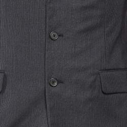 Prada Charcoal Grey Pinstriped Wool Tailored Suit M
