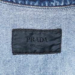مملوكة مسبقًا Prada Blue Denim Boxy Fit Short Sleeve Shirt S