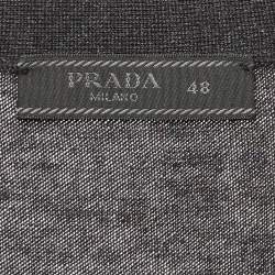 Prada Grey Wool Knit Buttoned Cardigan L