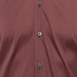 Prada Burgundy Cotton Button Front Shirt L
