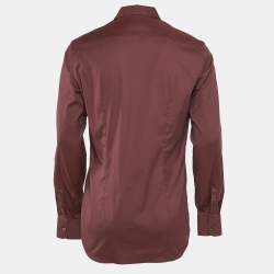 Prada Burgundy Cotton Button Front Shirt L