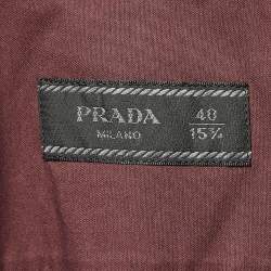 Prada Burgundy Cotton Button Front Shirt L