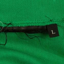 Prada Green Logo Embroidered Cotton Pique Polo T-Shirt L
