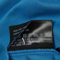 Pre Owned Prada Blue Logo Embroidered Cotton Pique Polo T-Shirt L