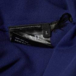Prada Navy Blue Pique Logo Embroidered Cotton Pique Polo T-Shirt L