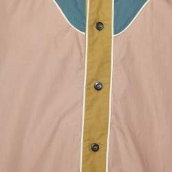 Prada Pink Cotton Paneled Button Front Shirt XL