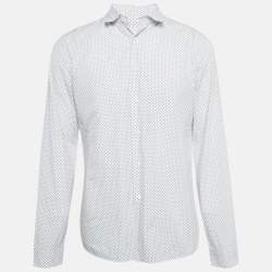 مملوكة مسبقًا Prada Blue Stars Print Cotton Button Front Shirt XL