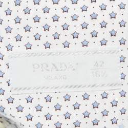 مملوكة مسبقًا Prada Blue Stars Print Cotton Button Front Shirt XL