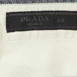 Prada Grey Patterned Wool Trousers M