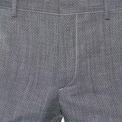 Prada Grey Patterned Wool Trousers M